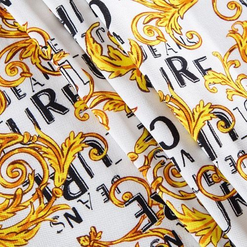 Трикотаж пике 056-12514 белый принтованный