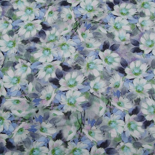 Штапель 069-177755 голубой принтованный