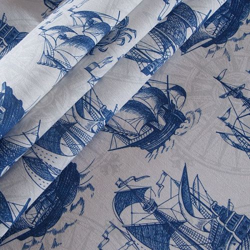 Ткань портьерная H-280 см 19-02-15857 белый принтованный