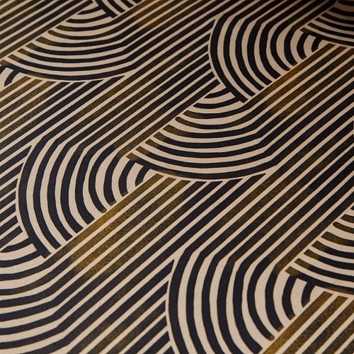 Сатин-тафта 001-16630 бежево-черный