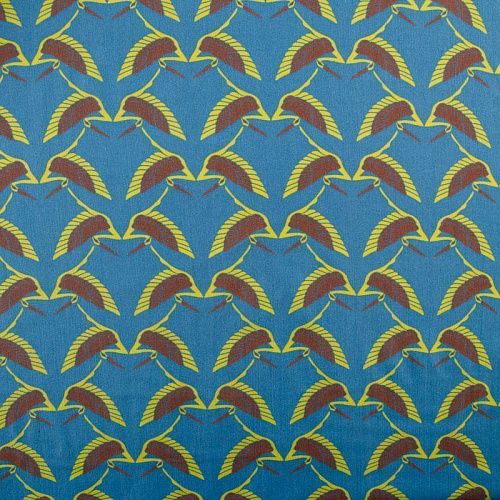 Шелк-вискоза 064-12366 лазурно-голубой принтованный