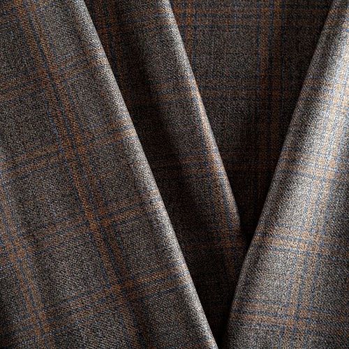 Ткань костюмная 025-06445 серо-коричневый принтованный