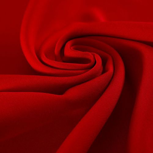 Креп стрейч 026-19631 морковно-красный однотонный