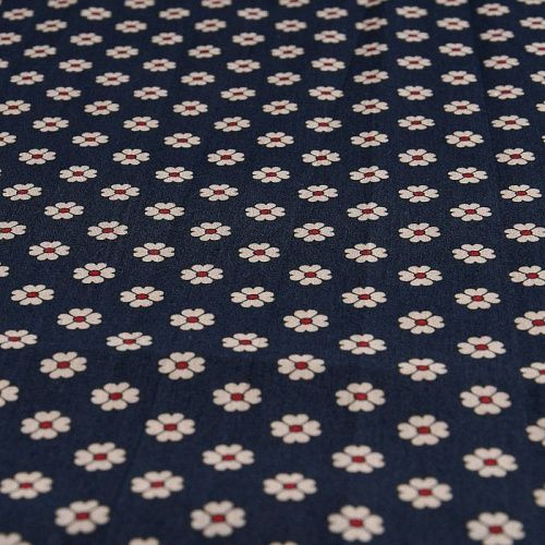 Коттон стрейч 063-11956 темно-синий принтованный