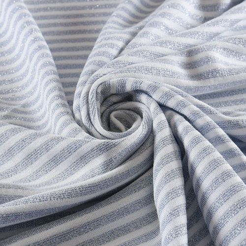 Трикотаж с люрексом 056-12107 бело-голубой