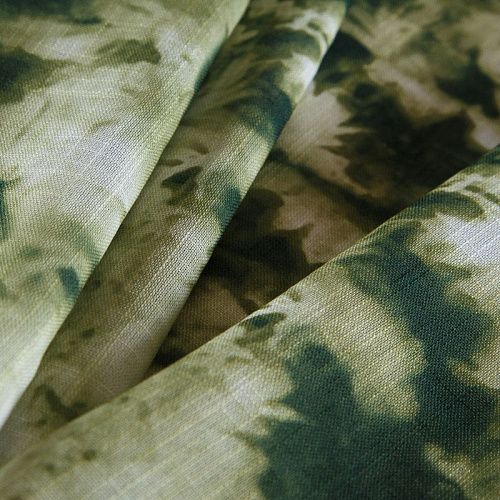 Лен искусственный 035-17440 молочно-зеленый принтованный