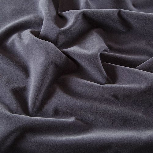 Ткань портьерная негорючая бархат 09-02-13730 серый однотонный