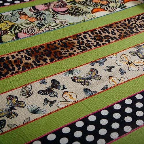 Трикотаж пике 056-14649 зеленое яблоко принтованный