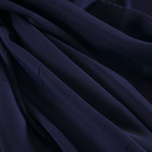 Крепдешин натуральный 028-16204 синий космос однотонный