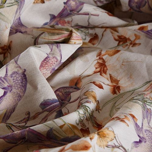 Лен-вискоза 035-14700 экрю принтованный