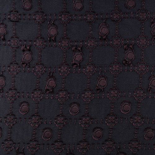 Шелк натуральный К32-513 черный набивной рисунок