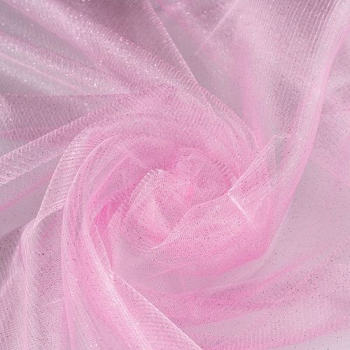 Фатин с напылением К33-950 розовый однотонный