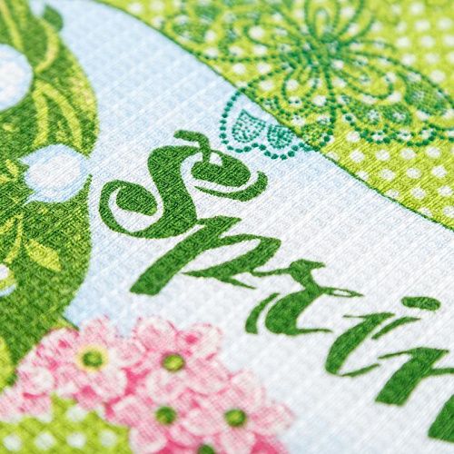 Полотно вафельное К11-117 белый принтованный