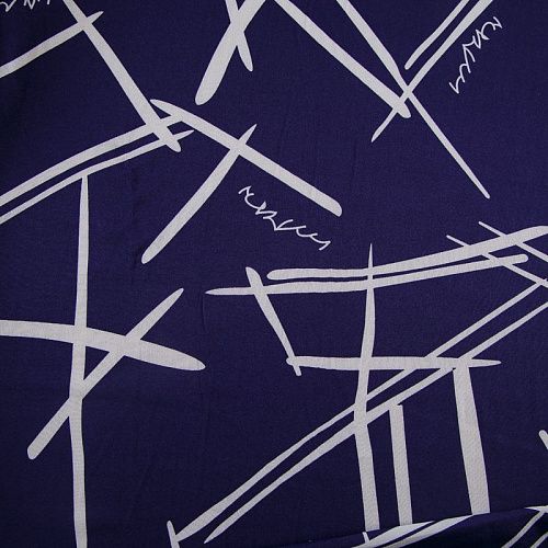 Вискоза "Лоренцо" стрейч 036-18314 фиолетово-синий принтованный