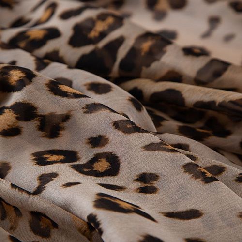 Шифон шелковый Gucci 068-19614 бежевый принтованный