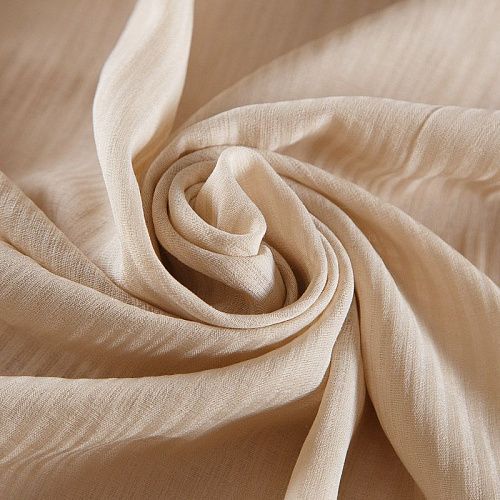 Ткань плательно-рубашечная 049-17562 экрю однотонный