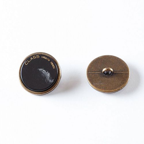 Пуговица на ножке 23 мм металл 494794 бронза/черный