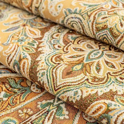 Гобелен гостиный 513-02-21 коричнево-бирюзовый вензеля