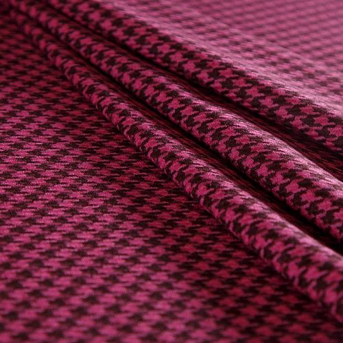 Ткань костюмная 025-14714 темная фуксия принтованный