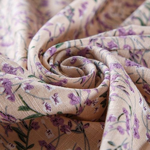 Лен-вискоза 035-13866 разбеленный персиковый принтованный