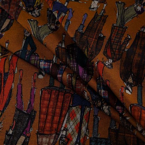 Джерси 014-15095 рыже-коричневый принтованный