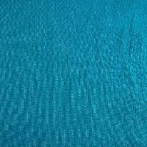 Лен натуральный премиум 035-20363 бирюзовый однотонный