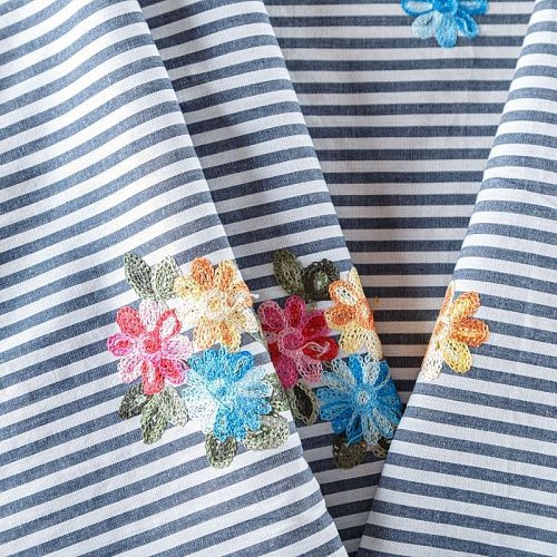 Хлопок с вышивкой 063-02338 белый принтованный