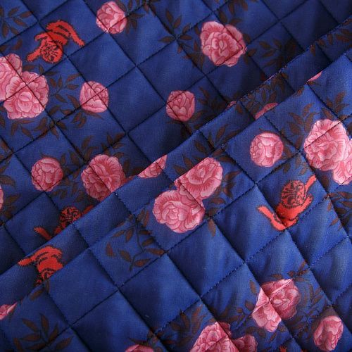 Ткань курточная 2-х сторонняя 033-14640 сапфировый принтованный