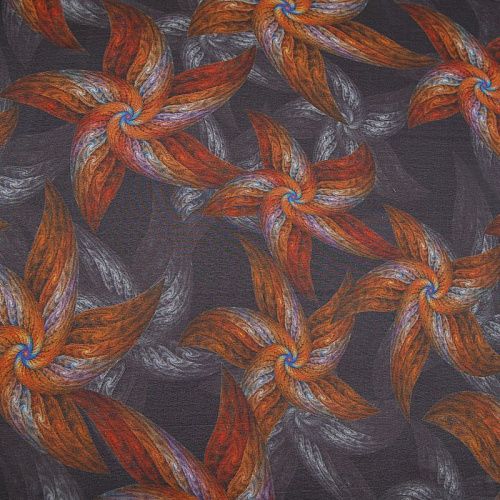 Шифон 068-17404 черный принтованный