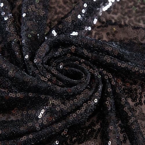 Пайетки на сетке 055-19011 черный