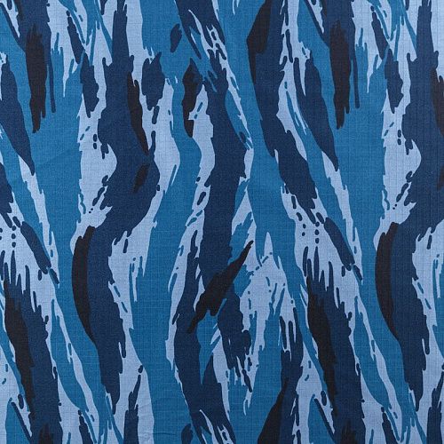 Коттон камуфлированный 020-09947 сине-голубой принтованный