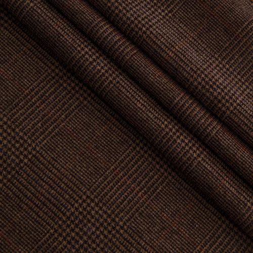Ткань костюмная  025-14442 коричневый принтованный
