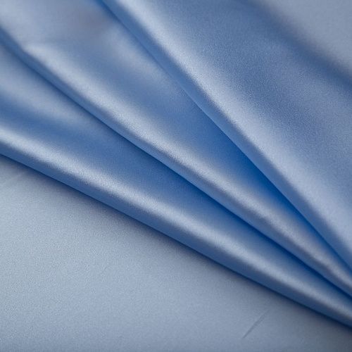 Шелк натуральный атласный 064-19270 голубой однотонный