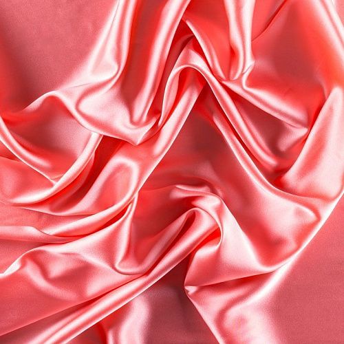 Шелк натуральный К15-1242 розово-коралловый однотонный