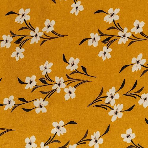 Штапель К33-207 тыквенный принтованный