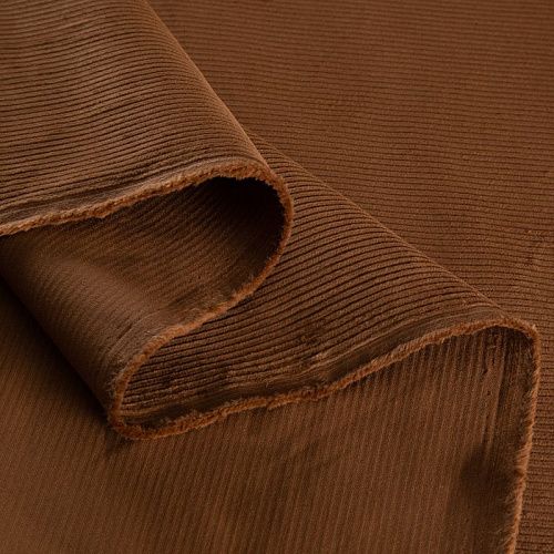 Вельвет стрейч 008-20777 рыже-коричневый однотонный