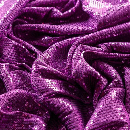 Пайетки на трикотаже 055-03052 пурпурный однотонный