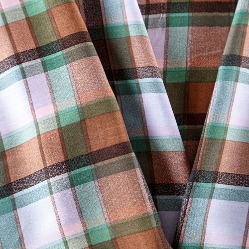 Штапель 069-08316 коричневый принтованный