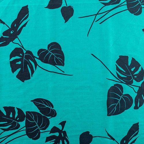 Батист 003-00890 бирюзовый принтованный