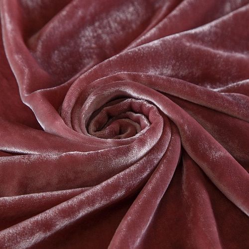 Бархат шелковый 002-17702 кораллово-розовый однотонный