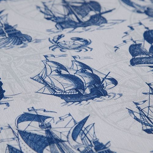 Ткань портьерная H-280 см 19-02-15857 белый принтованный