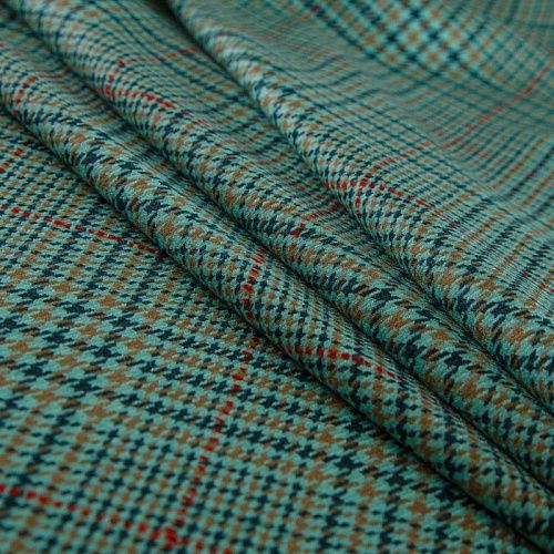 Ткань костюмная 025-14808 светло-зеленый принтованный