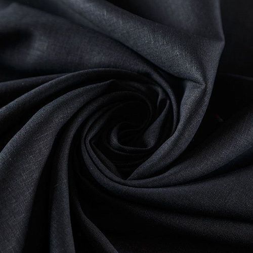 Лен-вискоза 035-08431 черный однотонный