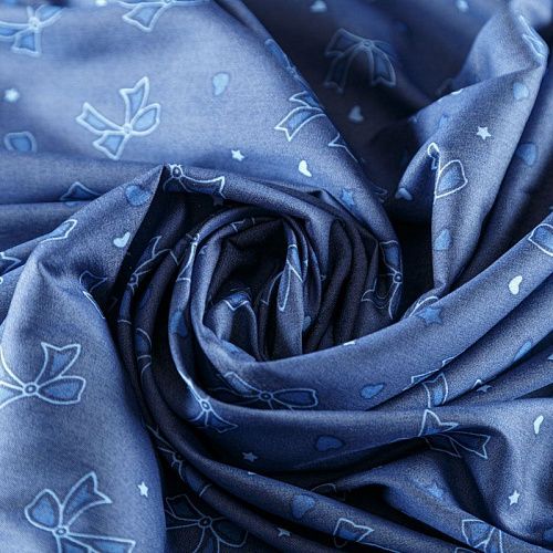 Джинс 015-08018 разбеленный синий принтованный