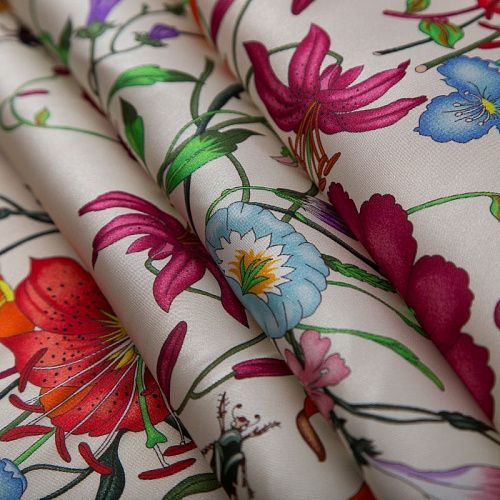 Ткань плащевая Gucci 042-19169 белый принтованный