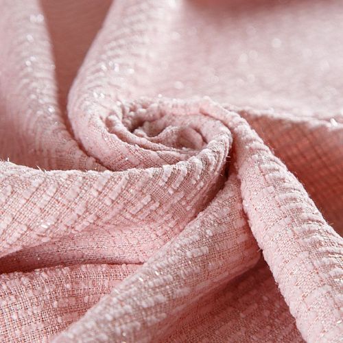 Твид шанель 052-15610 персиково-розовый однотонный