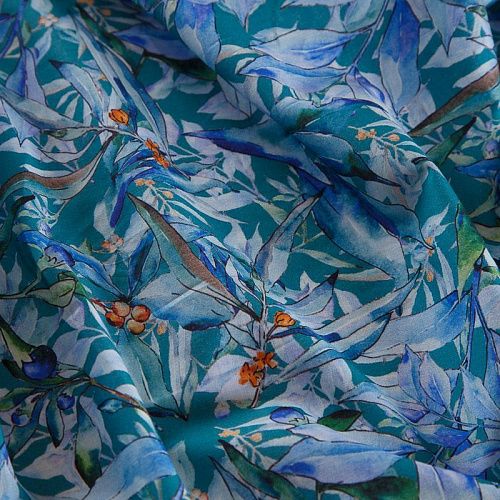 Хлопок 063-17518 бирюзовый принтованный