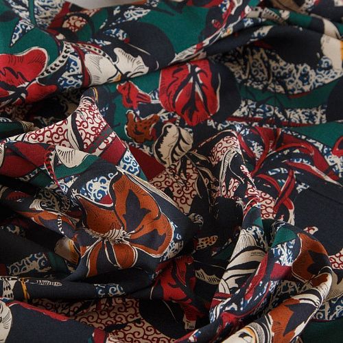 Штапель 069-16214 черный принтованный