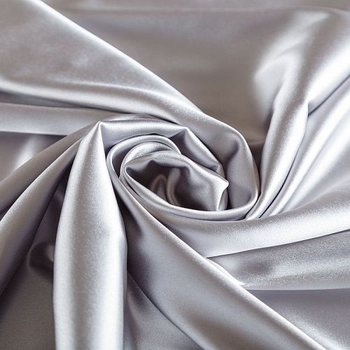 Сатин стрейч 001-07042 серебристо-серый однотонный