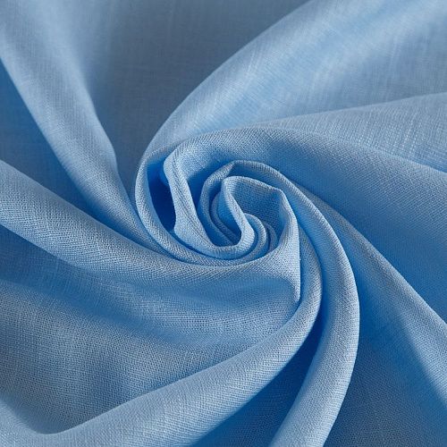 Лен-вискоза 035-17487 голубой однотонный